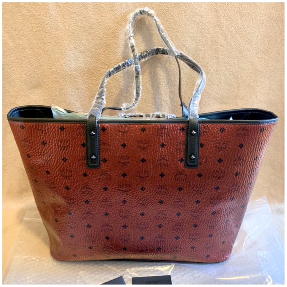 H/P 1/3💖💯MCM LARGE Top Metallic Scooter Shopper - Picture 4 of 8